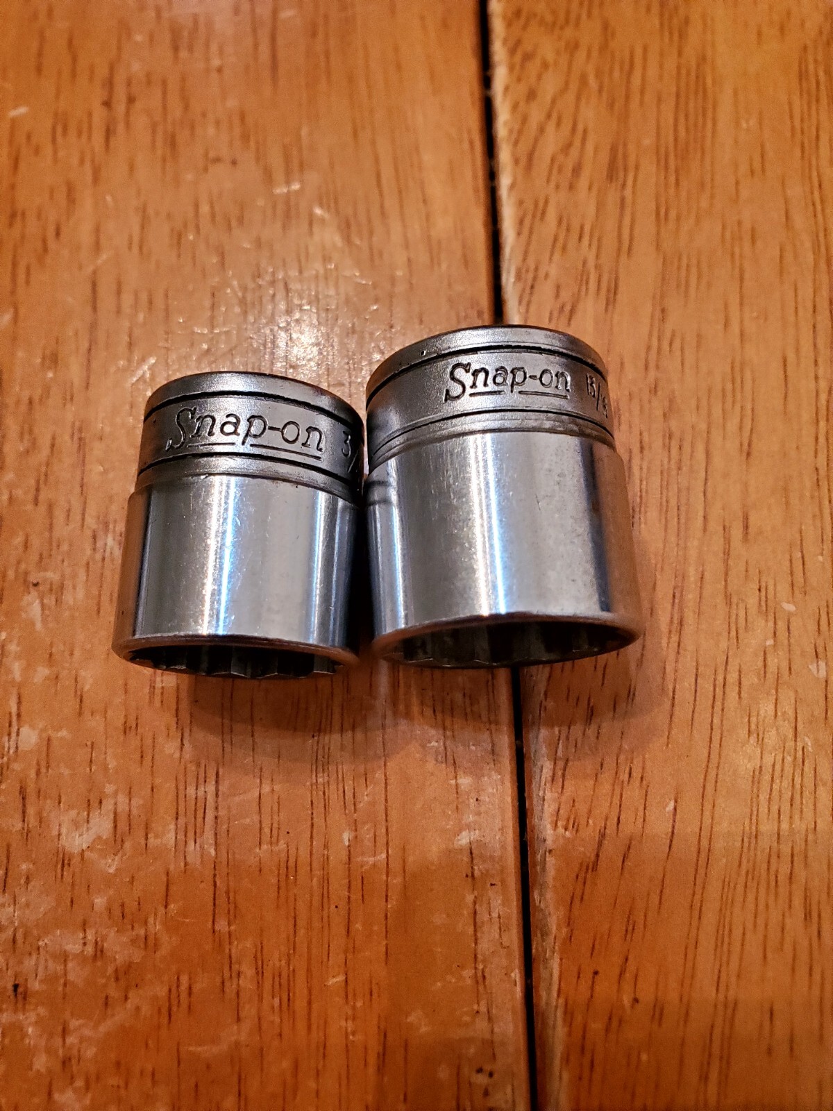 Snap On 3/8″ Drive 3/4″ 13/16″ 12PT Shallow Chrome Sockets Lot Of 2