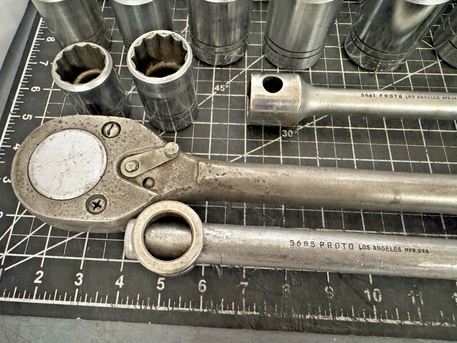 Vintage Proto / Plomb 23pc 3/4” Drive Socket Set w/ Case #5695 – 1940s-50s USA