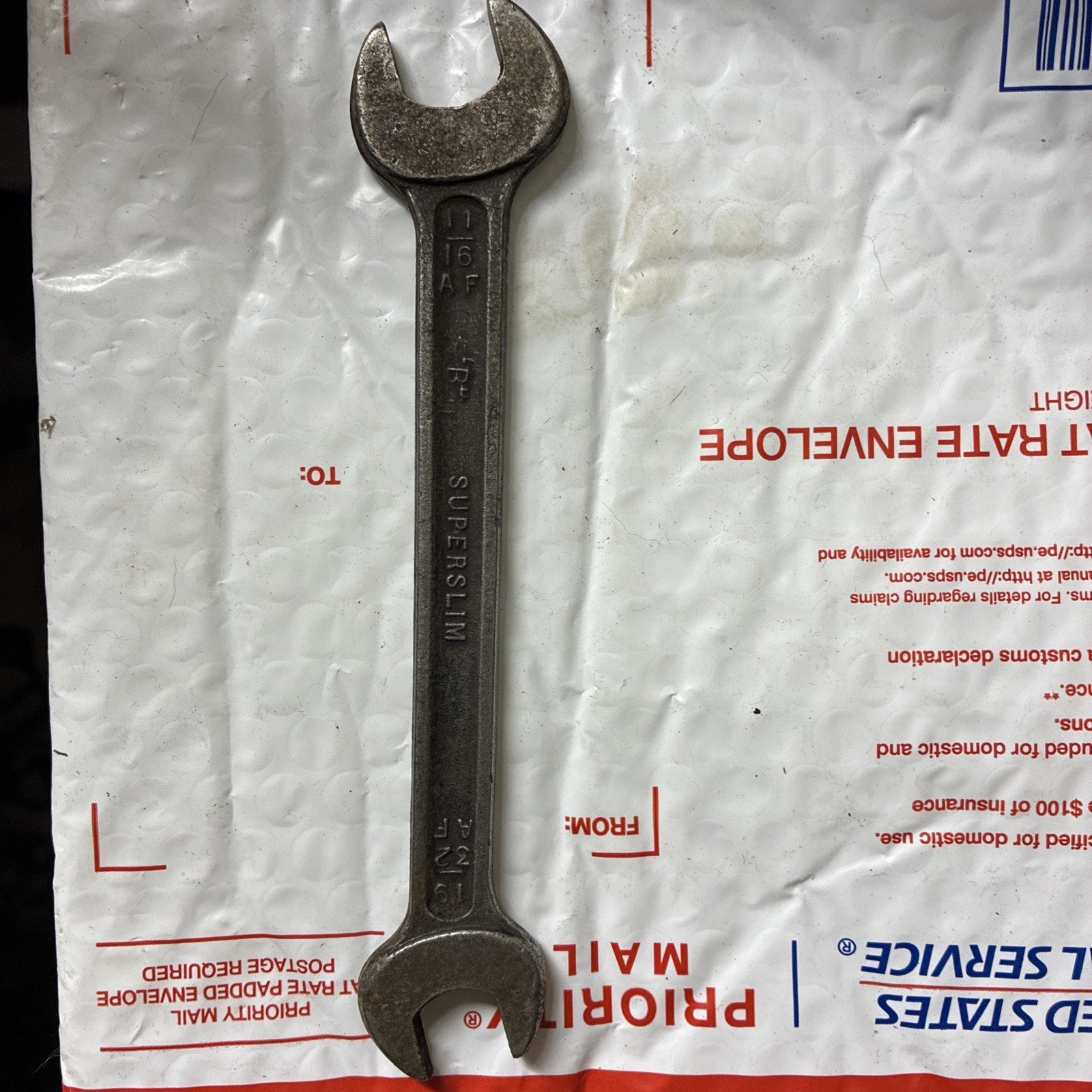 Superslim open spanner, 11/16AF – 19/32AF Made in England