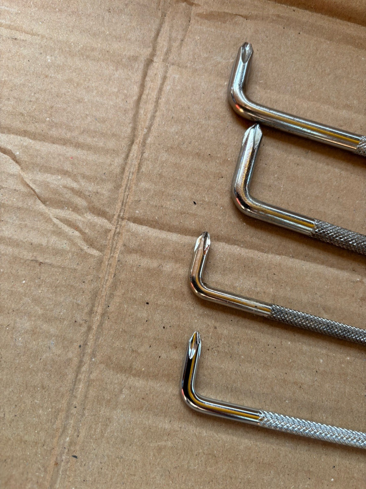 Set Of 4 X Vintage Phillips & Flat Head Offset Screwdrivers