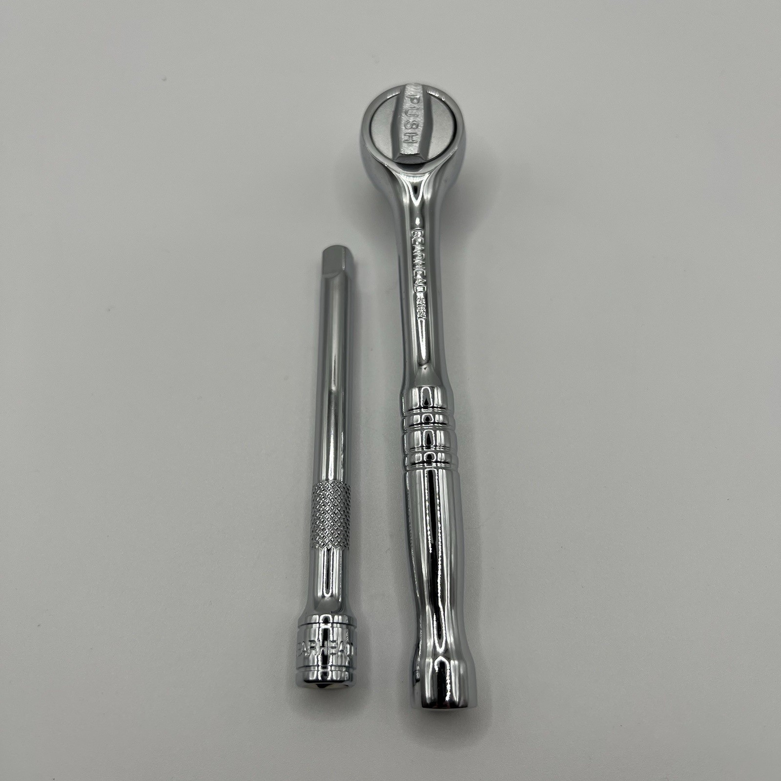 Gearhead 1/4″ Drive Quick Release Ratchet & 4” Extension Bar Set 2 Pc Chrome