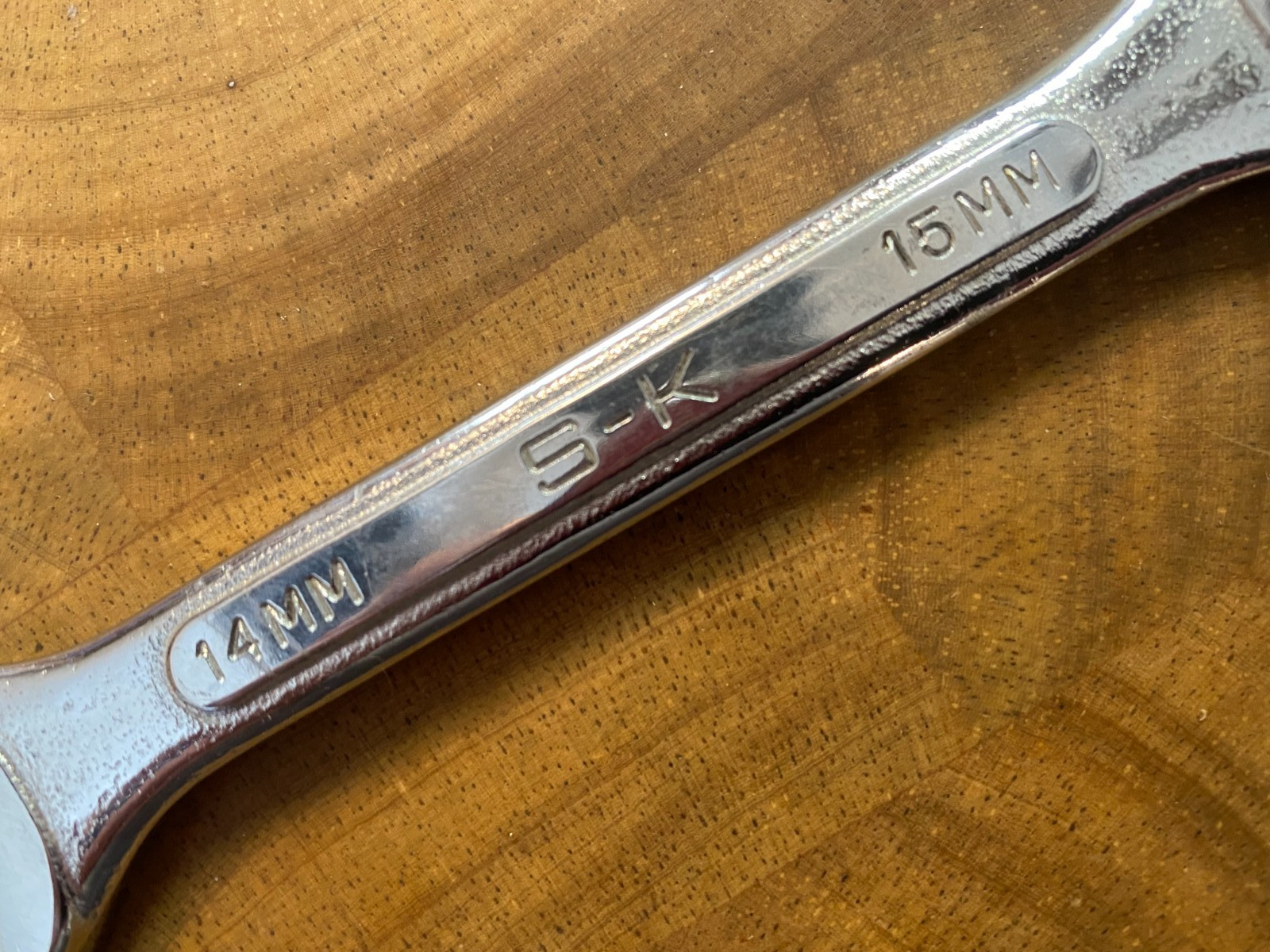S-K 8214, 14mm X 15mm Double Open End Wrench, Made in USA
