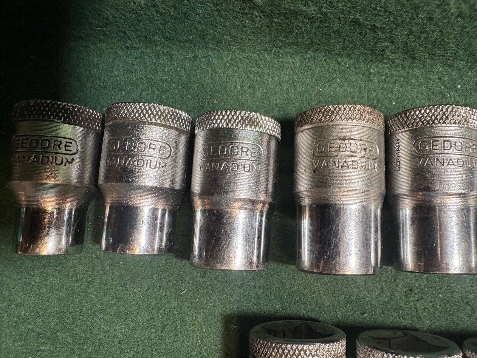 Vintage Gedore D19 TMAX Metric & Imperial 1/2 Drive Socket Set Germany Complete