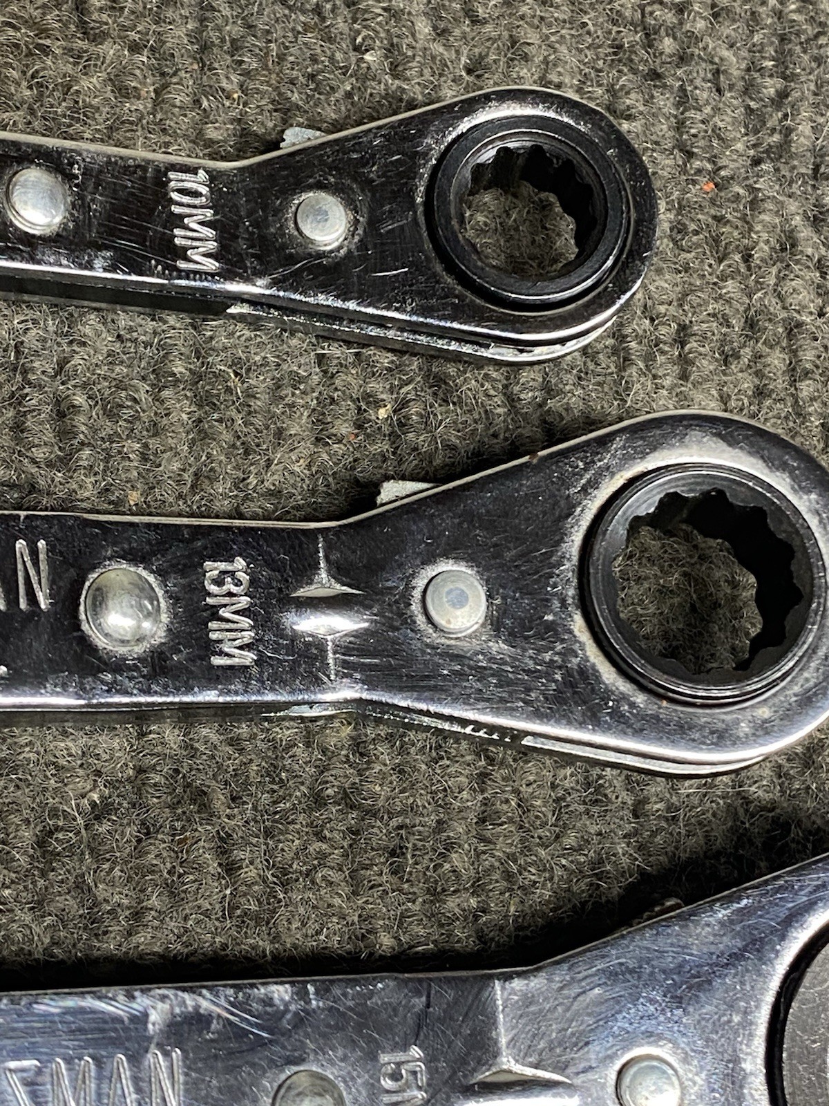 CRAFTSMAN #9 43376 4 PC OFFSET METRIC RATCHET BOX WRENCH SET 9 – 21 mm USA
