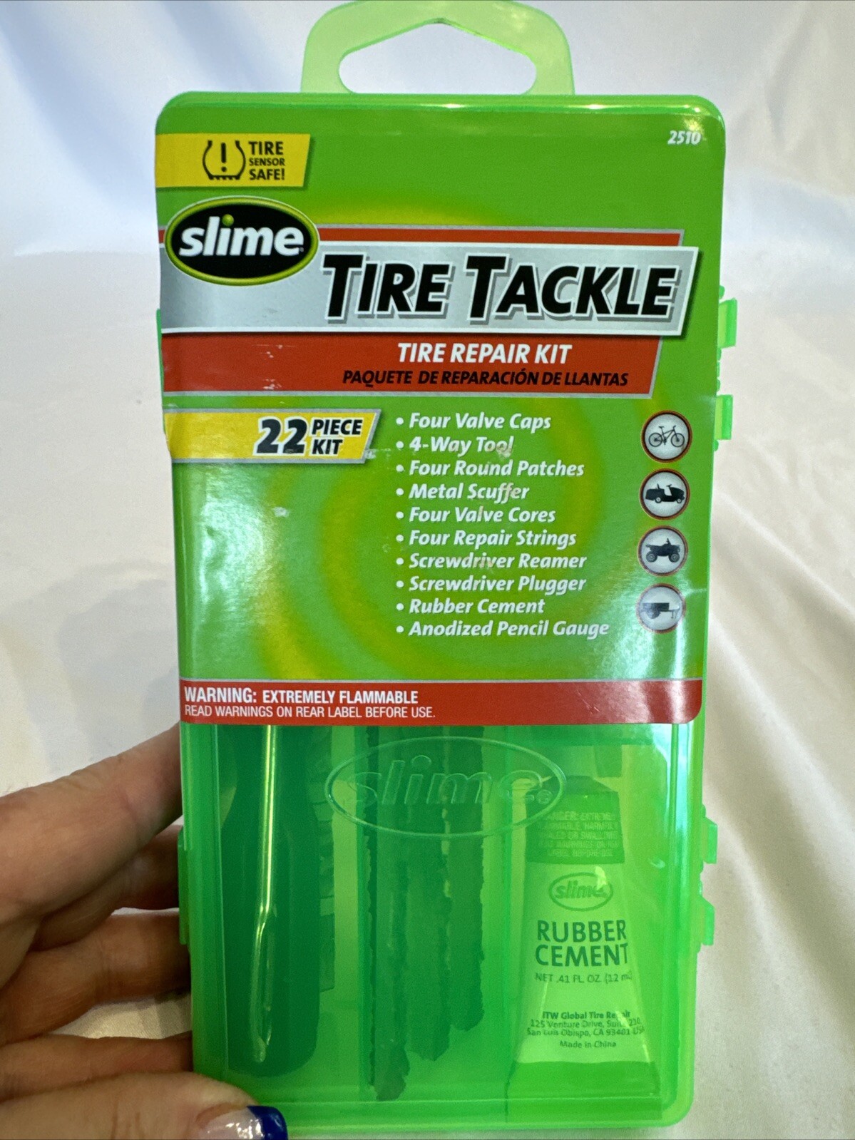 Slime 22-Piece Tire Tackle Kit – 2510 Tire Repair Kit Reusable Box
