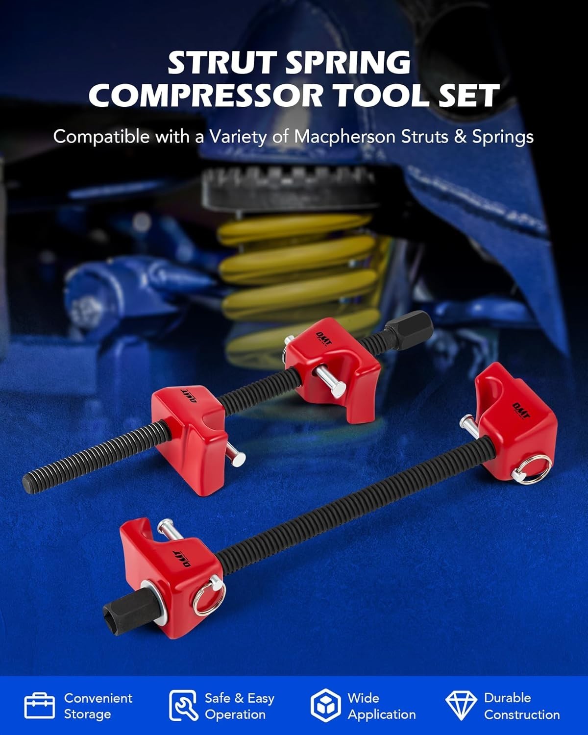 2pc Spring Compressor Set Heavy Duty Coil Strut Car Truck Suspension Tools