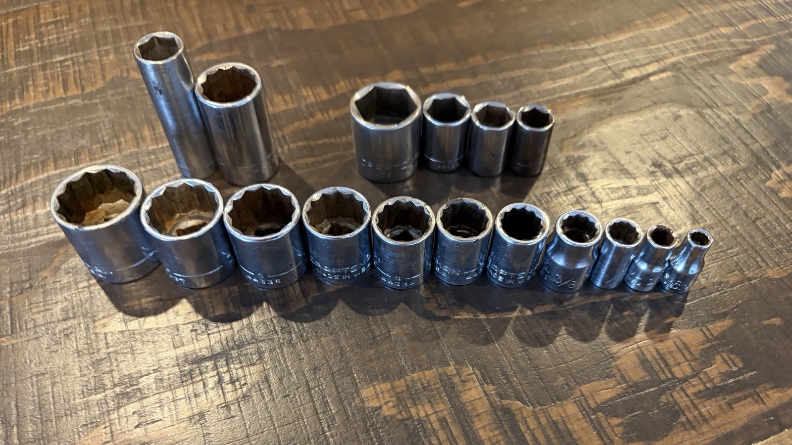CRAFTSMAN Lot G Series SAE 17 Pieces Made in USA Socket