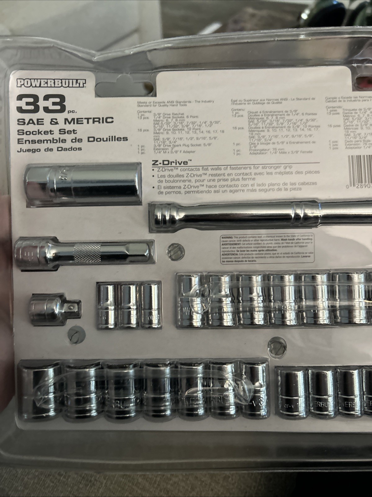 Powerbuilt 33 Piece Socket Set. SAC & metric 6,mm To 18mm. 5/32″ To. 3/4″