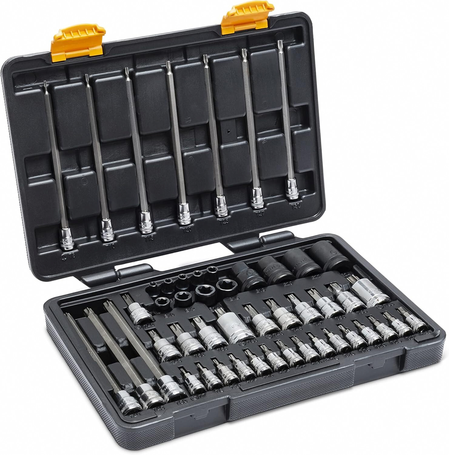 GEARWRENCH 89087 – 49 Piece 1/4″, 3/8″, 1/2″ Drive Torx Bit Socket Master Set