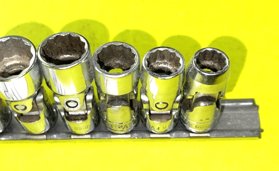 SNAP-ON TOOLS 8 PIECE 3/8 DRIVE SAE. SHALLOW SWIVEL SOCKET SET