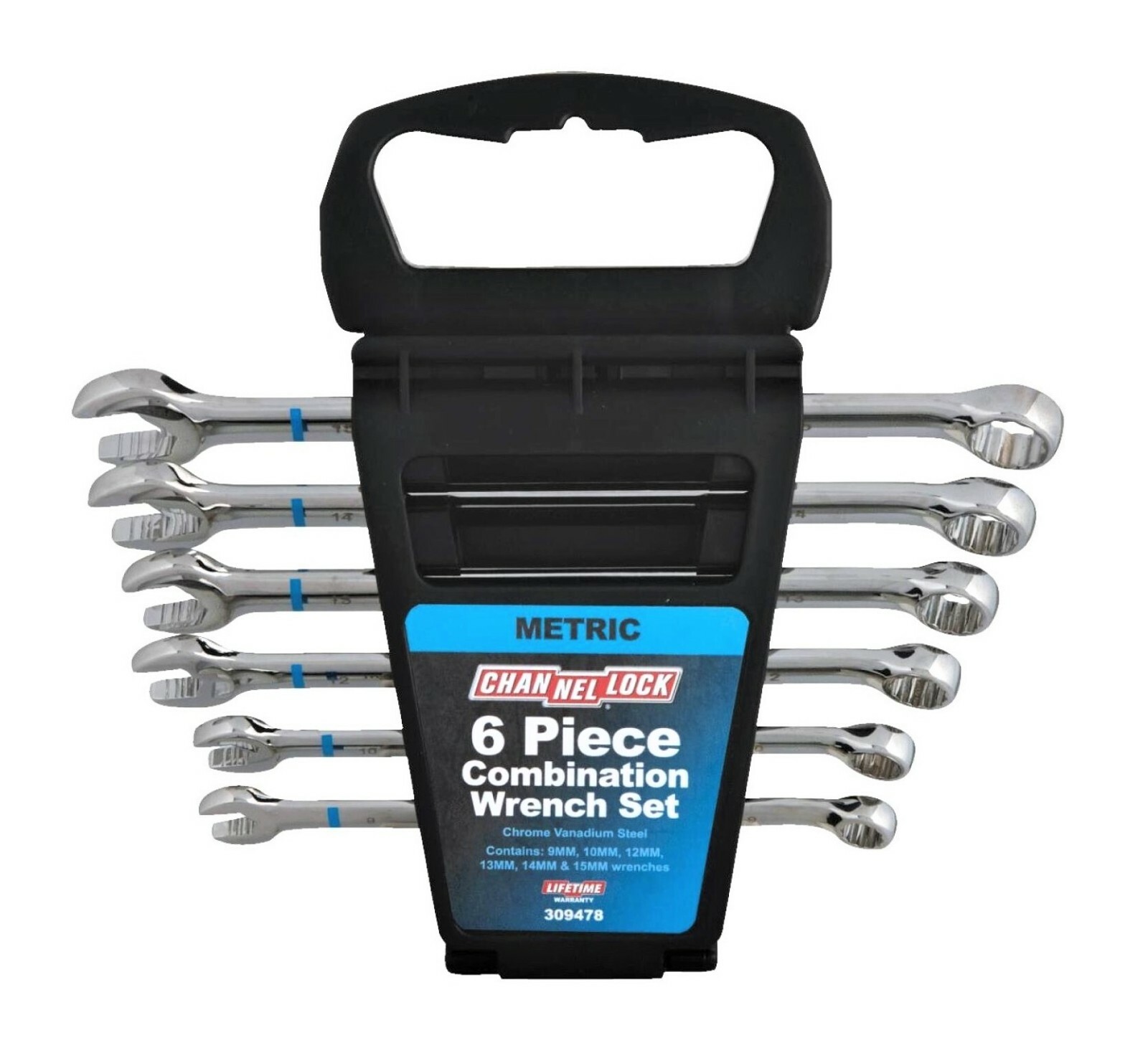 CHANNELLOCK Combination Wrench Set 6 pc Metric Chrome TWN 309478