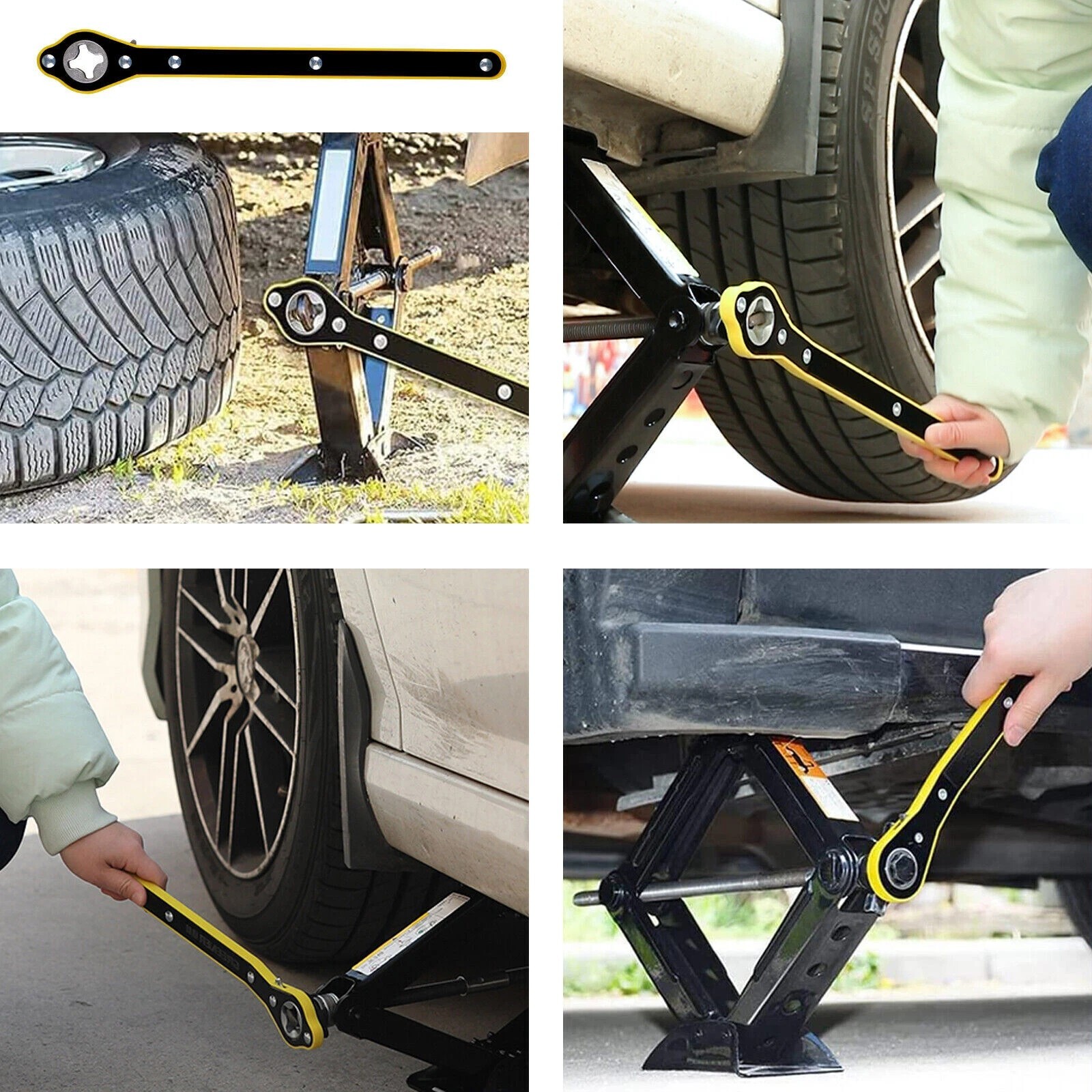 Labor-saving Car Scissor Jack Wrench Tire Wheel Lug Handle Repair Handle Tool