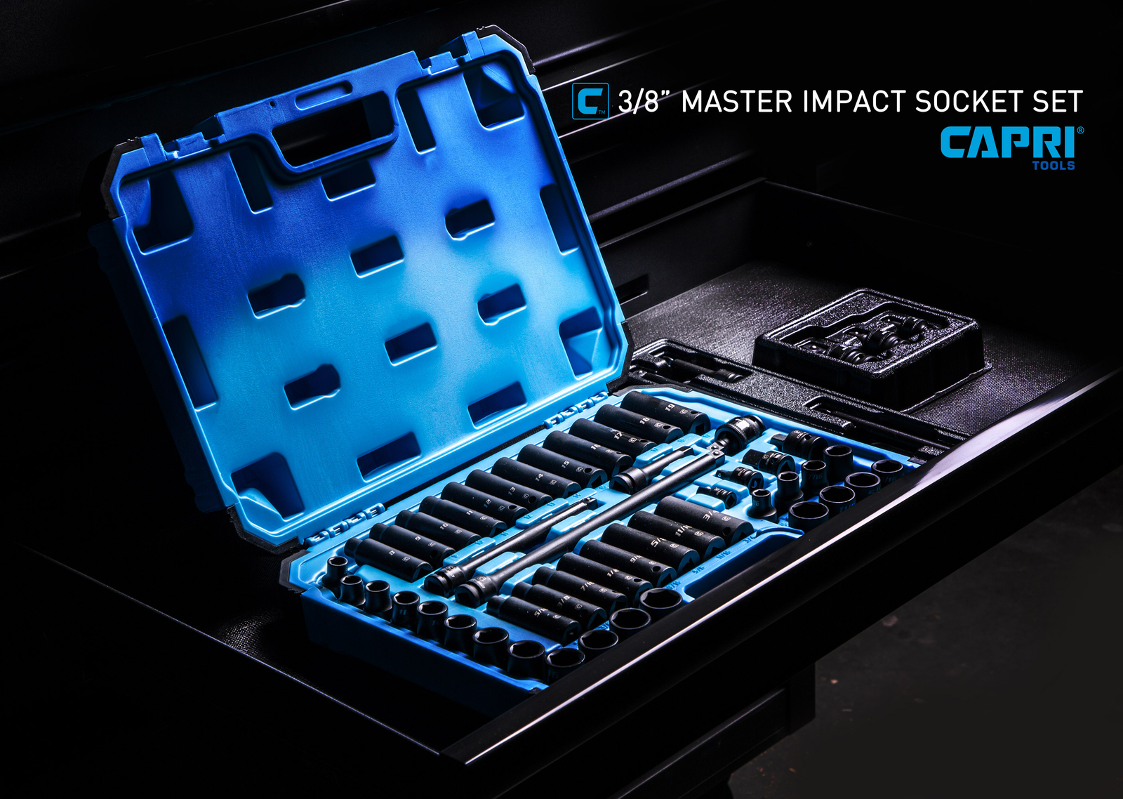 Capri Tools 3/8 in. Drive Master Impact Socket Set, Metric and SAE, 48-Piece