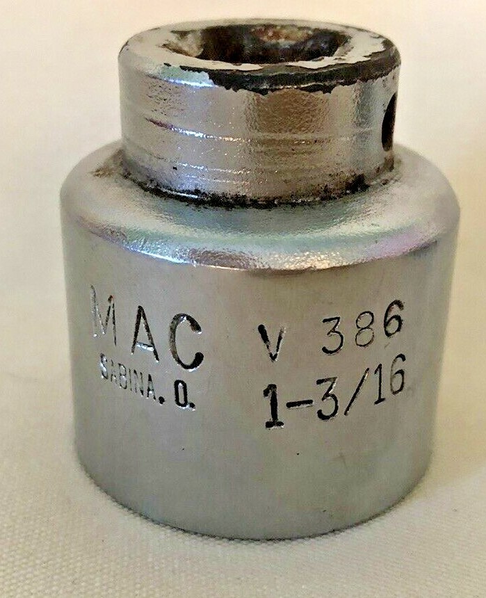 4 MAC Tools sockets (2) V386 1-3/16 V266 13/16 V146 7/16 SAE 6 Point 1/2″ Drive
