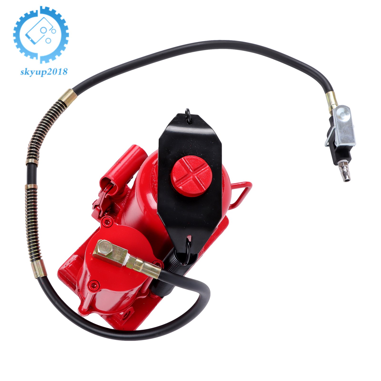 Pneumatic Air Hydraulic Bottle Jack with Manual Hand Pump, 20 Ton