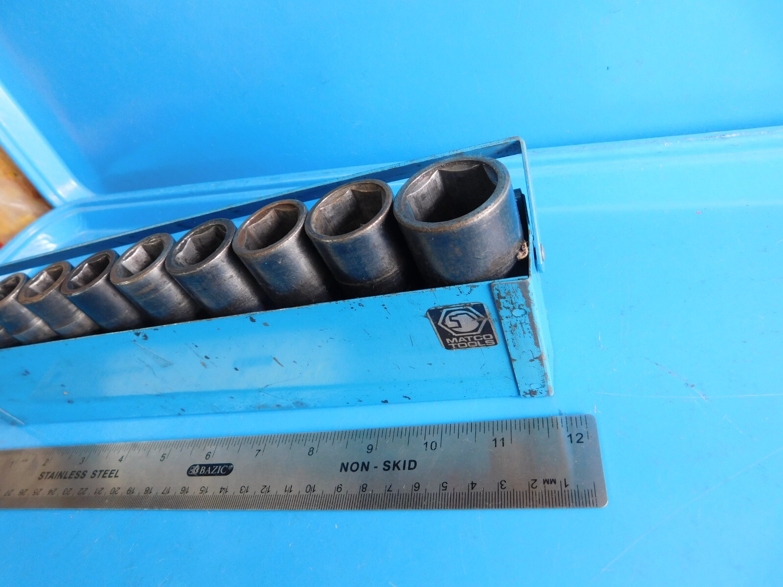 USED,MATCO 1/2 IN. DR. DEEP METRIC SOCKETS 10,11,13,14,15,16,17,18,19,21,&24MM