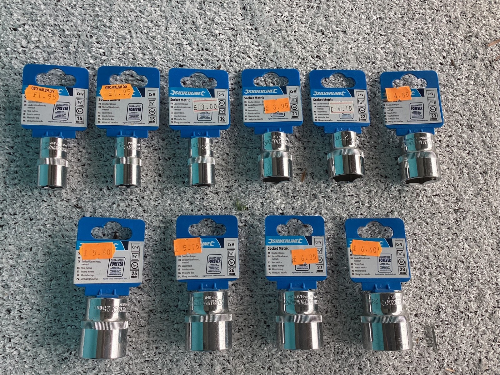 1/2″ Drive Socket 10 of assorted sizes