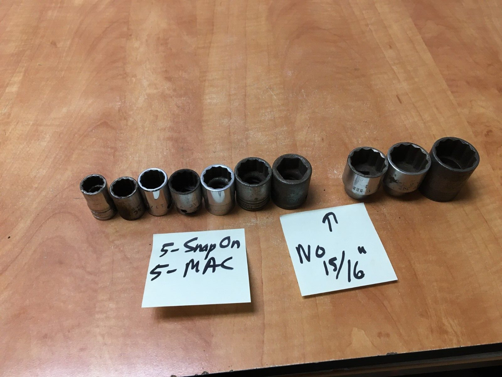 MAC Tools & Snap On 1/2″ Drive SAE Shallow 10pc Socket Set 9/16″ to 1-1/8″