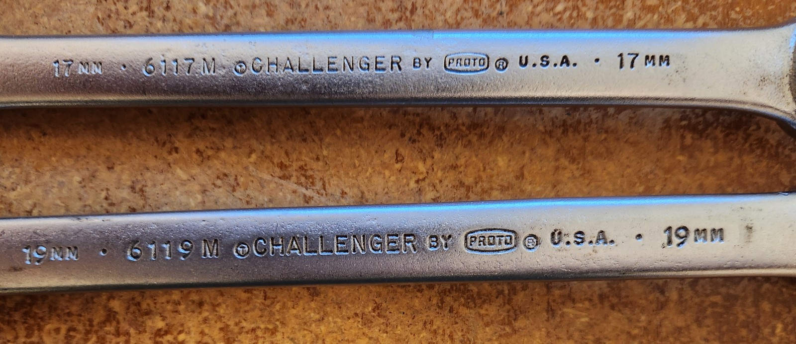 Challenger by Proto ☆USA☆ (Set of 2) 17 mm & 19mm Combo Wrench 12 Pt Lot 3432