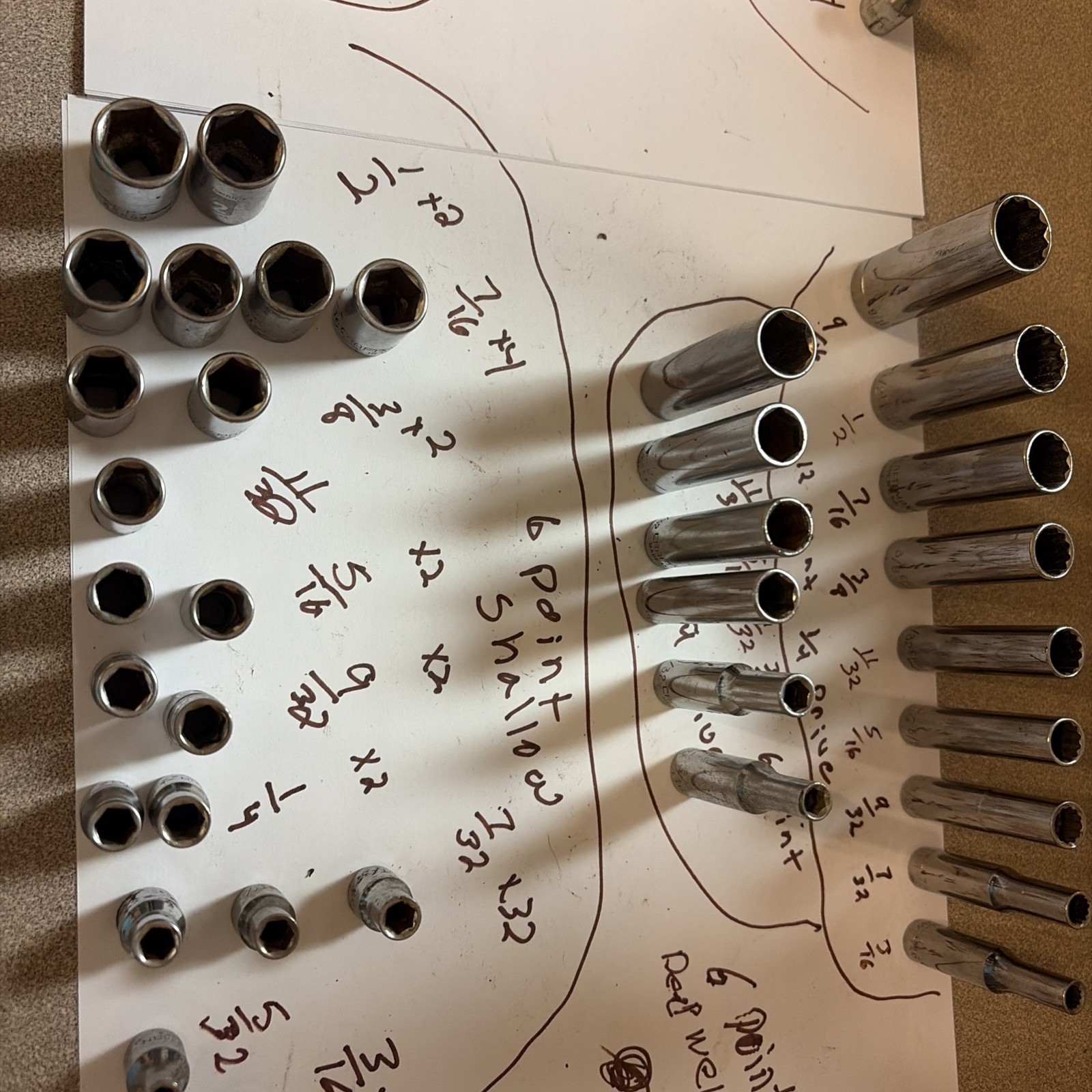 Craftsman Socket Lot Of 70. 1/4 dr -metric- SAE-Std-Deepwell