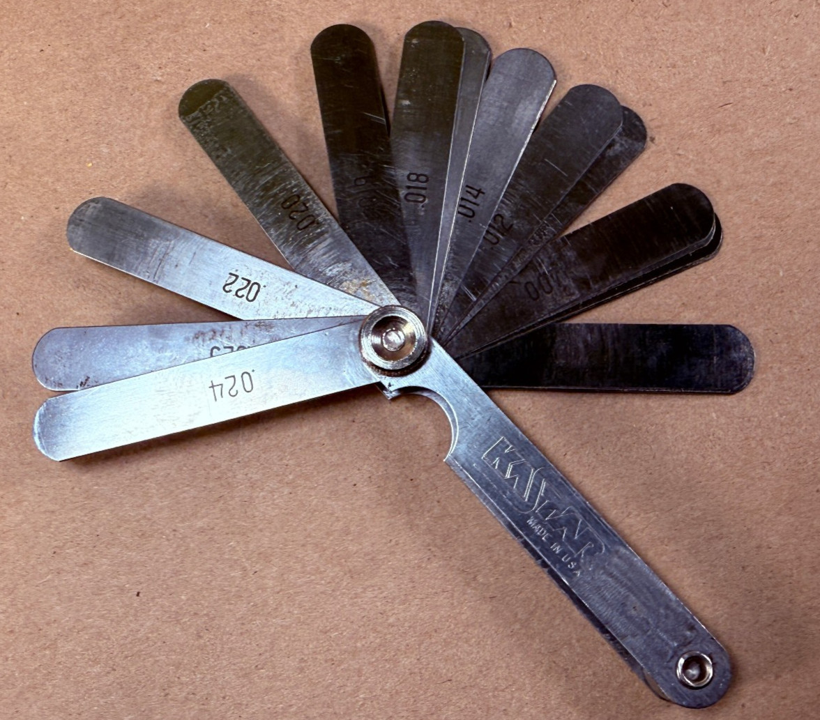 Vintage Kastar Made in USA Feeler Gauge Set Stainless Steel .0015-.025in