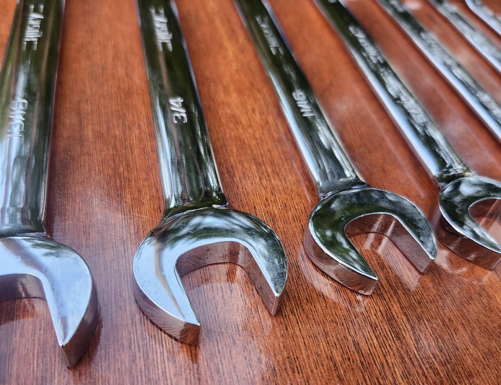 Vintage =Husky= USA 1-1/8″ to 1/4″ Full Polished Comb Wrench Set 11 Pc USA 🇺🇸