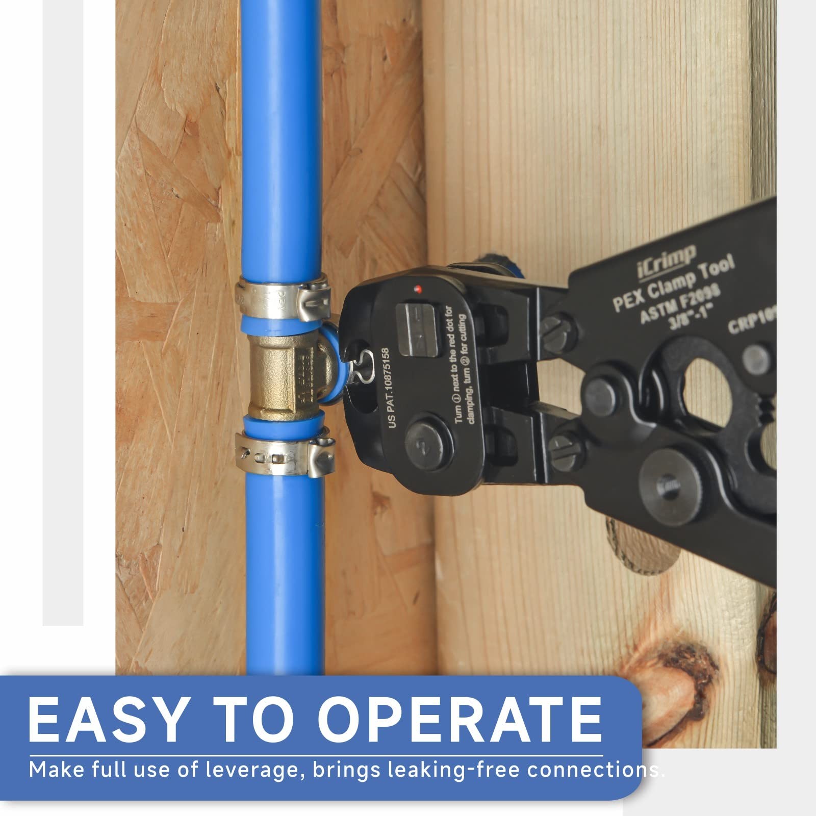 iCRIMP Ratchet PEX Cinch Tool with Removing function for Kit, Blue&red