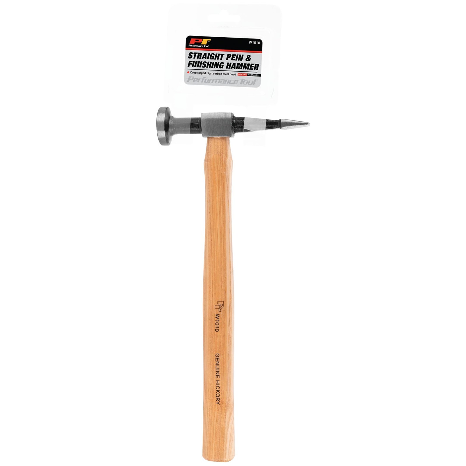 Performance Tool W1010 Straight Pein Finishing Hammer, Silver/Brown