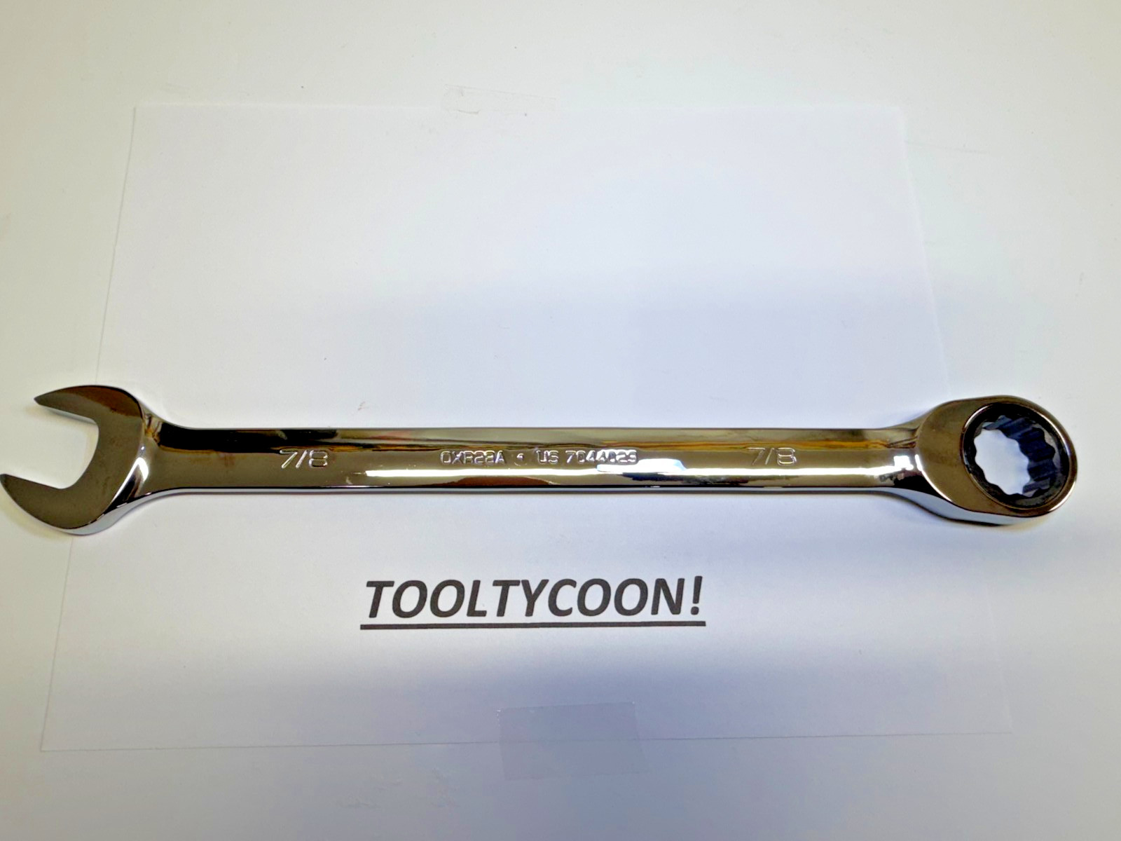 Snap-on Tools USA NEW 7/8″ SAE 0° Non-Reversing Ratcheting Combo Wrench OXR28A