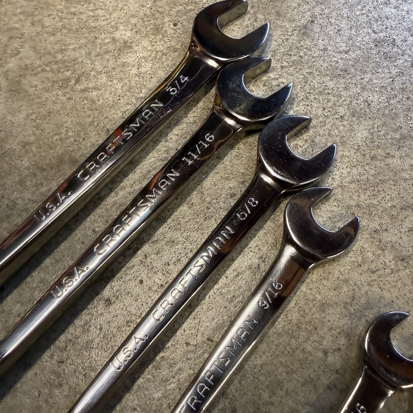 Craftsman Cross-Force SAE Combination Wrench Set NO 1/2” 7pc 5/16-3/4 USA 946520