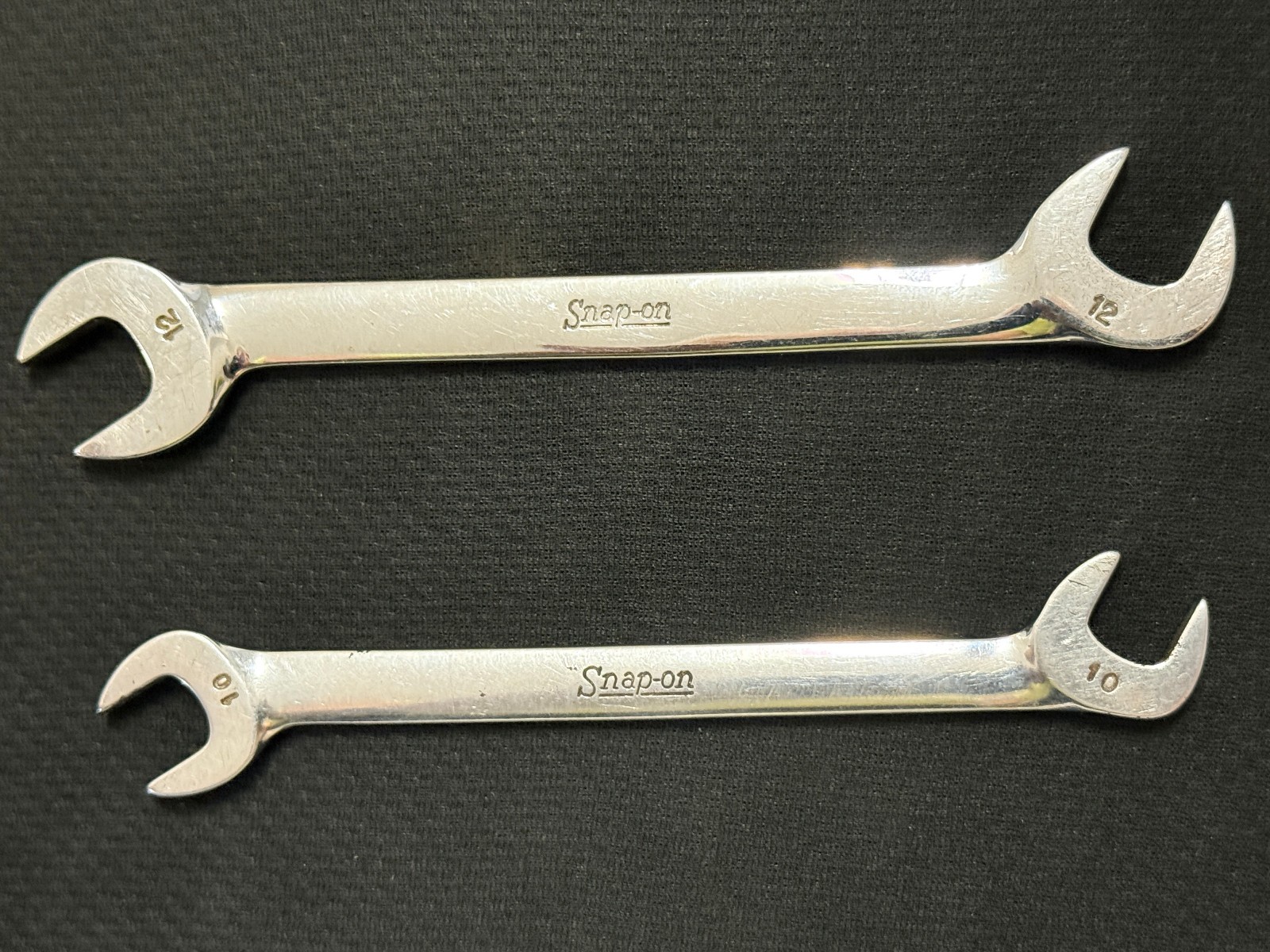 Two Snap-on Metric Four-Way Angle Head Open End Wrench VSM5212 VSM5210 USA