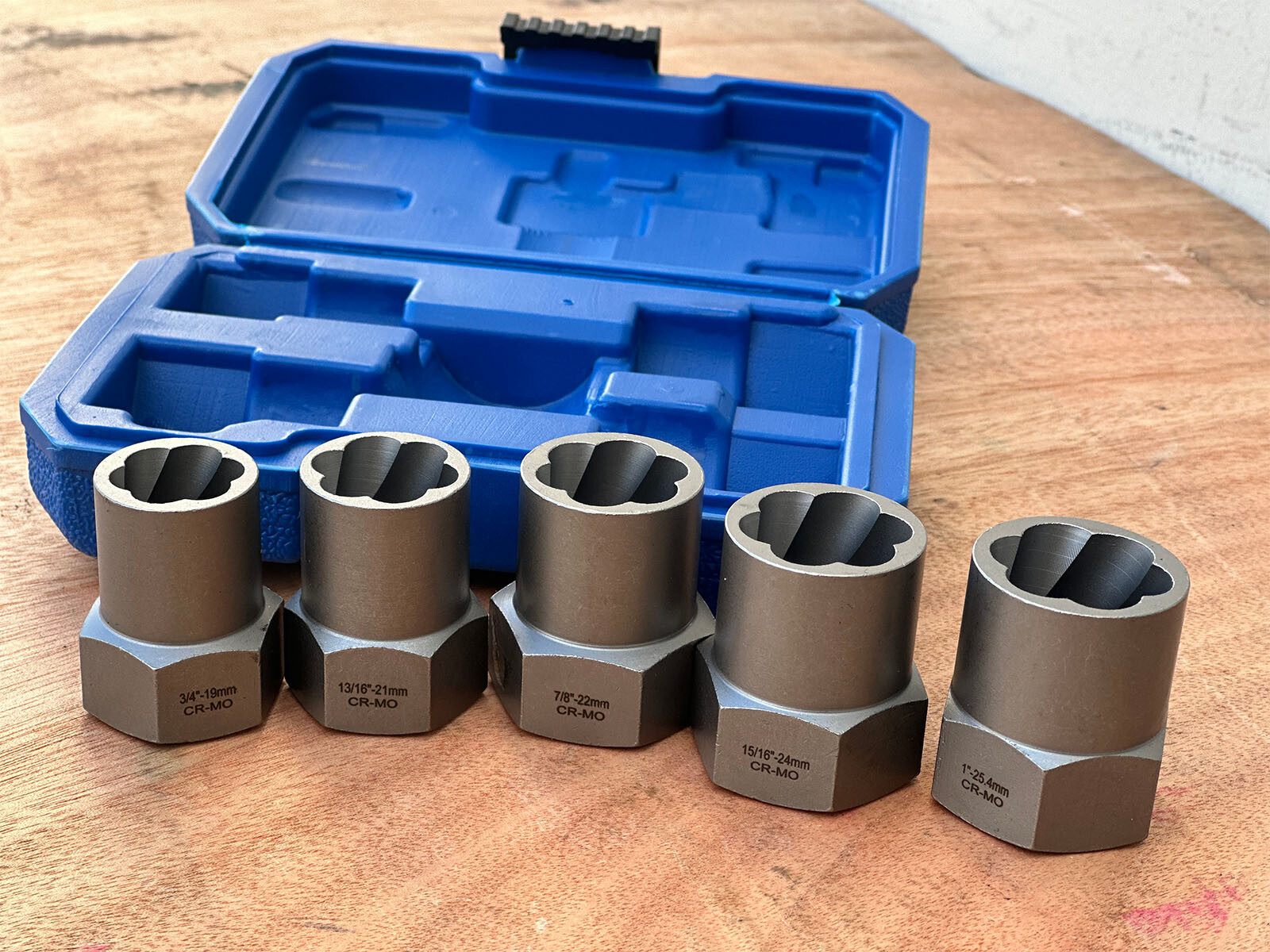 5PCS JUMBO TWIST SOCKET SET 1/2″DR CR-MO IMPACT GRADE EXTRACTION SOCKETS SAE MM