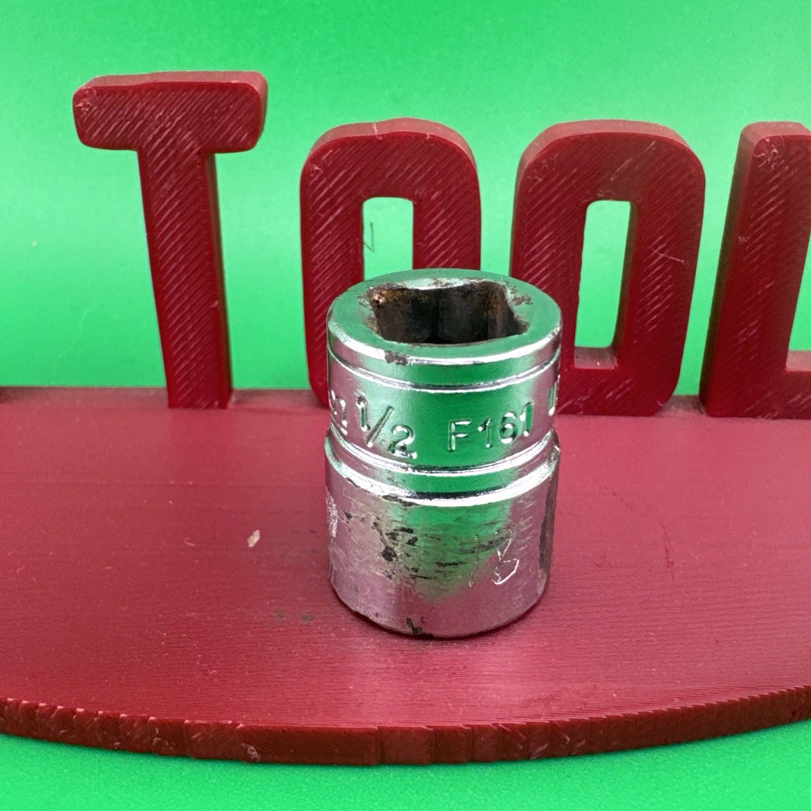 Snap On F161 3/8″ Drive 12-Point SAE 1/2″ Shallow Chrome Socket Engraved 3