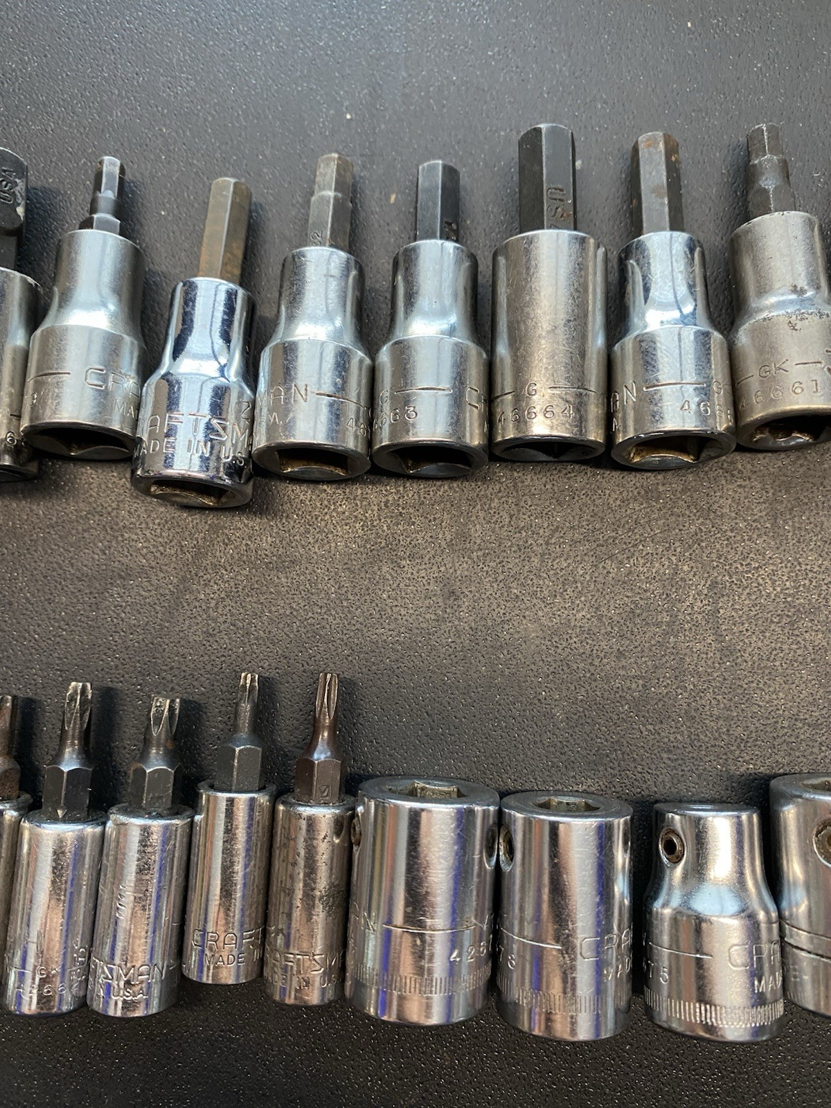 Craftsman 3/8″ 1/4” Hex/allen/ Flat/ Phillips Bit Set Mixed Lot 44 Pieces USA