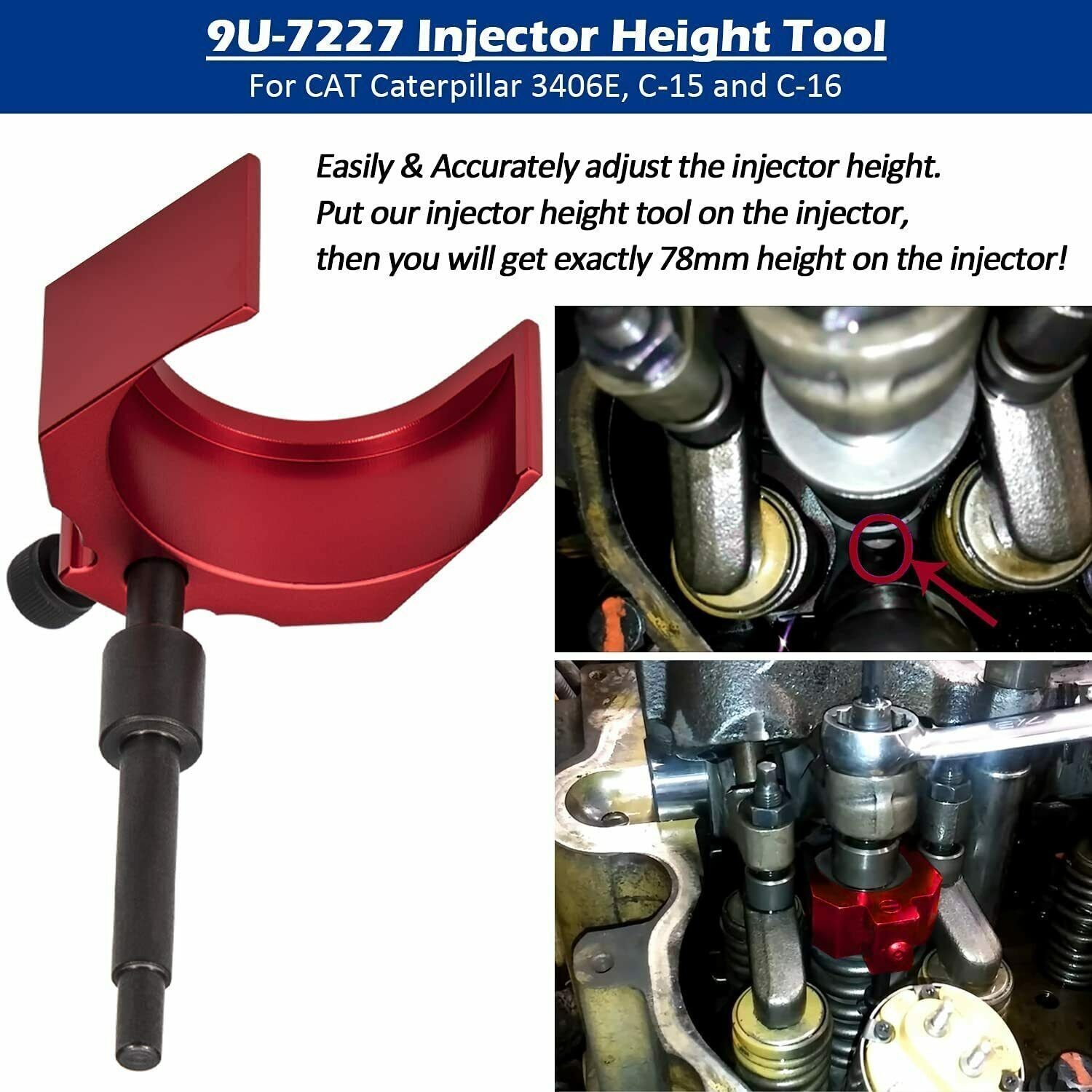 Injector Sleeve Remover Installer Set,Injector Height Tool+Engine Barring Socket