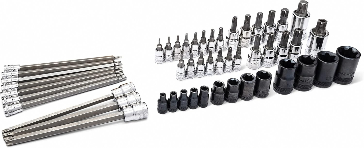 GEARWRENCH 89087 – 49 Piece 1/4″, 3/8″, 1/2″ Drive Torx Bit Socket Master Set
