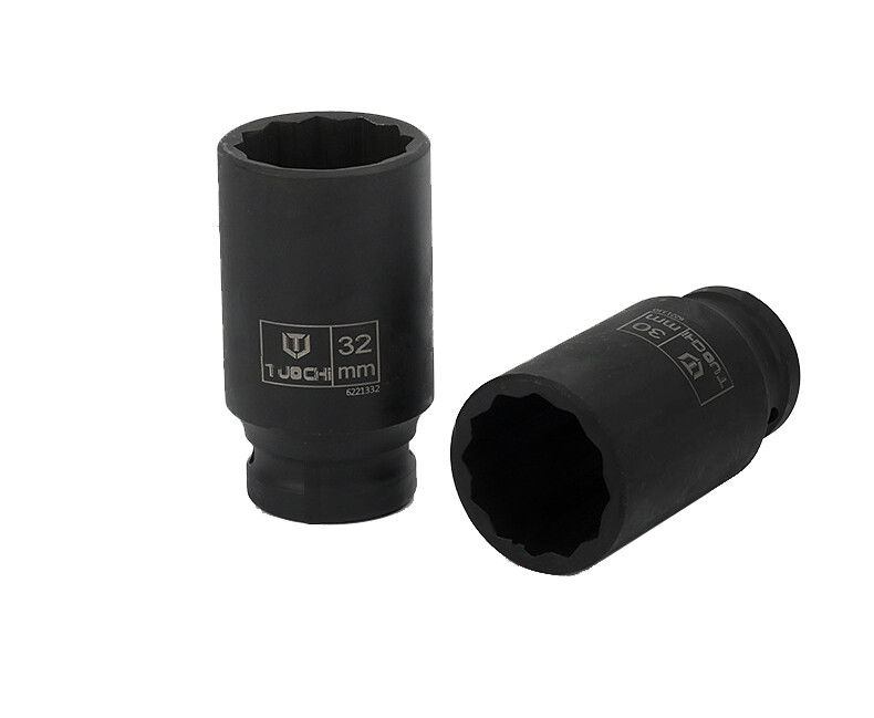 1/2″ Dr 12PT Double Hex Deep Impact Socket:8…23/24/25/26/27/28/29/30/32…45mm