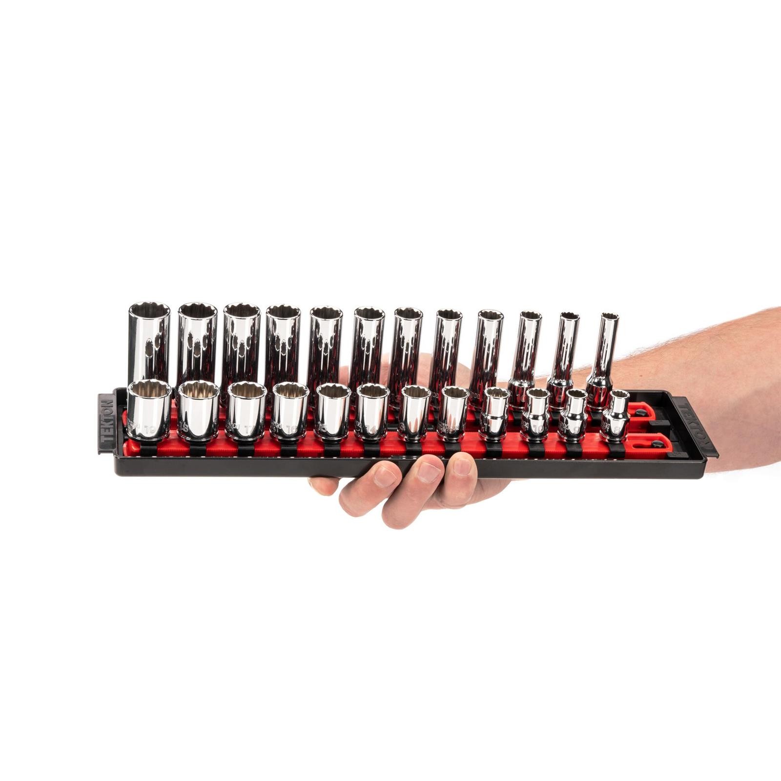 Tekton SHD91219 3/8″ Drive 12-Point Socket Set, 42-Piece
