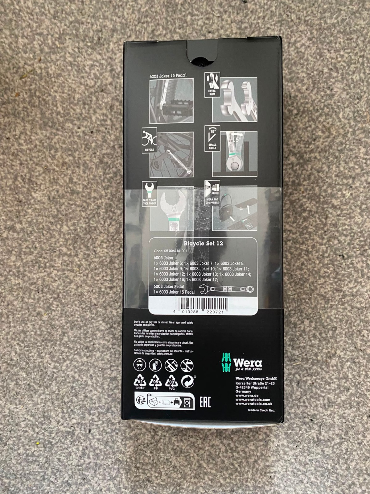 Wera 05004181001 Bicycle Ring Spanner, 12-Piece Set Sealed New ✅
