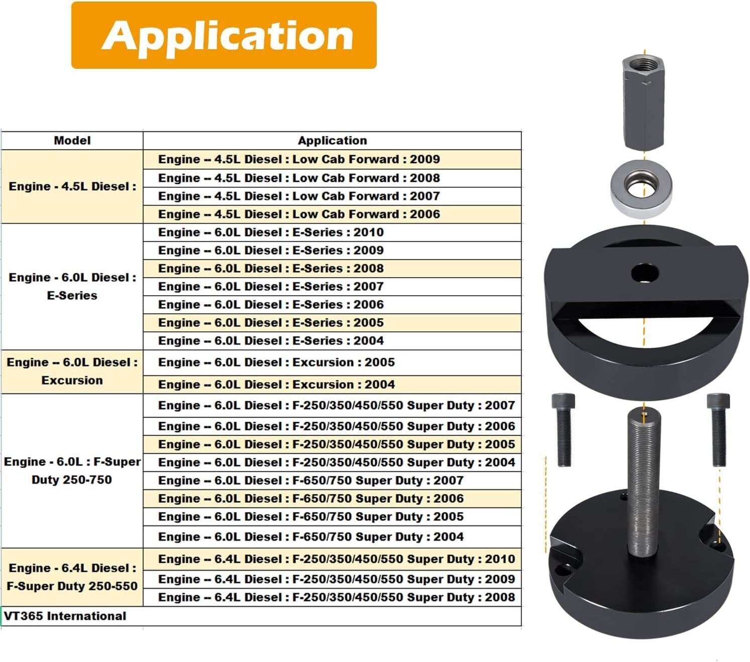 Crankshaft Rear Main Seal Installer Tool 303-770 for Ford 6.0L 6.4L Powerstroke