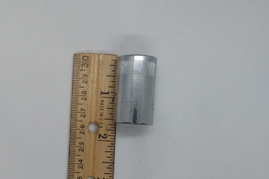 Vintage Craftsman 1/2″ Dr 15M/M 12 Pt Shallow Socket Top Knurl V 44236 USA NOS