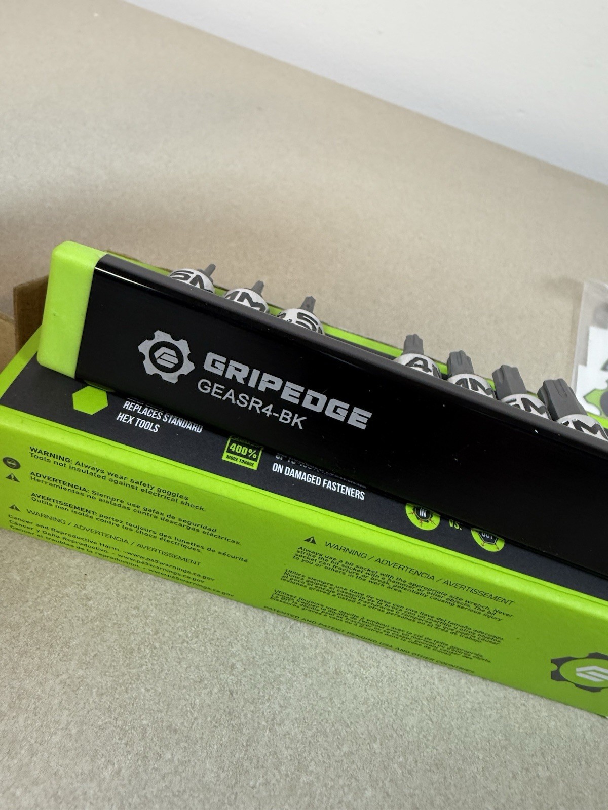 Gripedge GEASR4-BK 8pc 1/4″ missing 3mm 1.5mm-7mm Metric Hex Drive Set