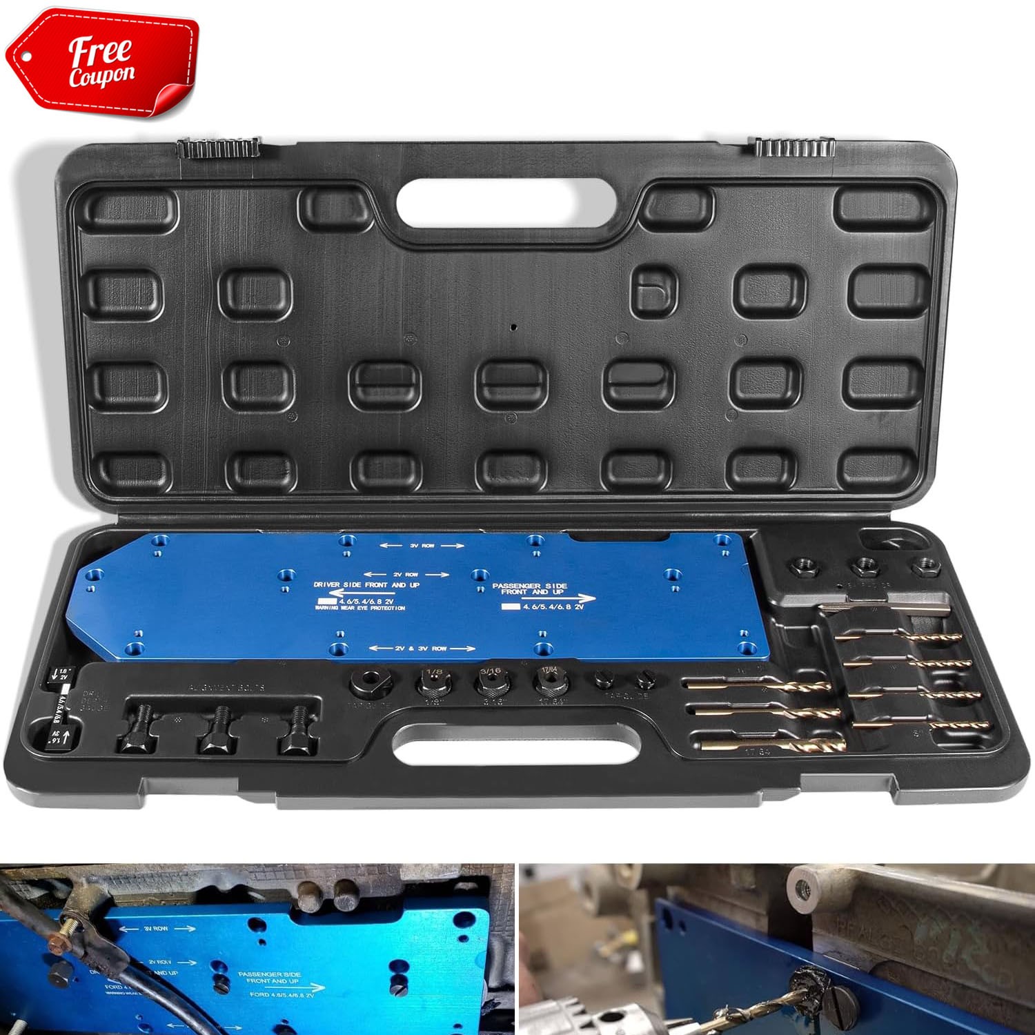 71600 Manifold Drill Template for FORD 4.6L, 5.4L & 6.8L V10 2 Valve 3 Valve