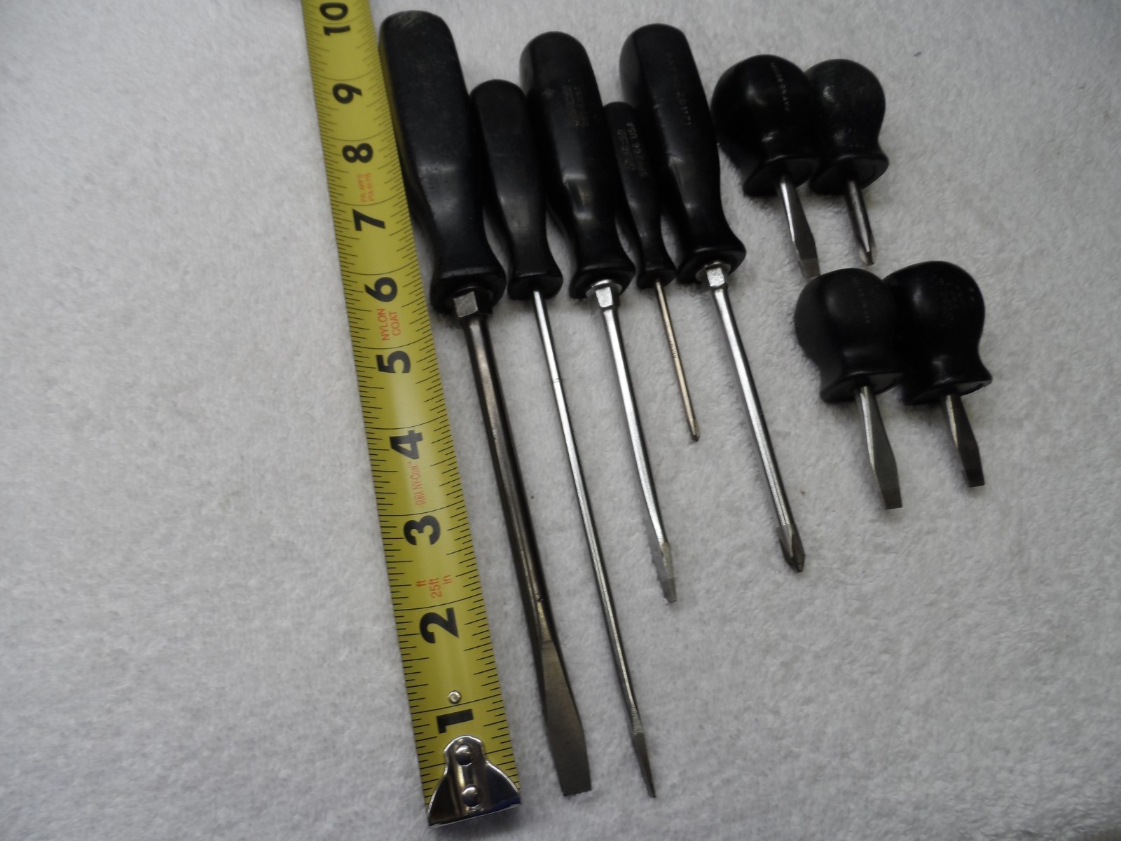 Snap-On 3 Phillips 6 Slotted Screwdriver Set. made in USA (Black) – 9 pcs