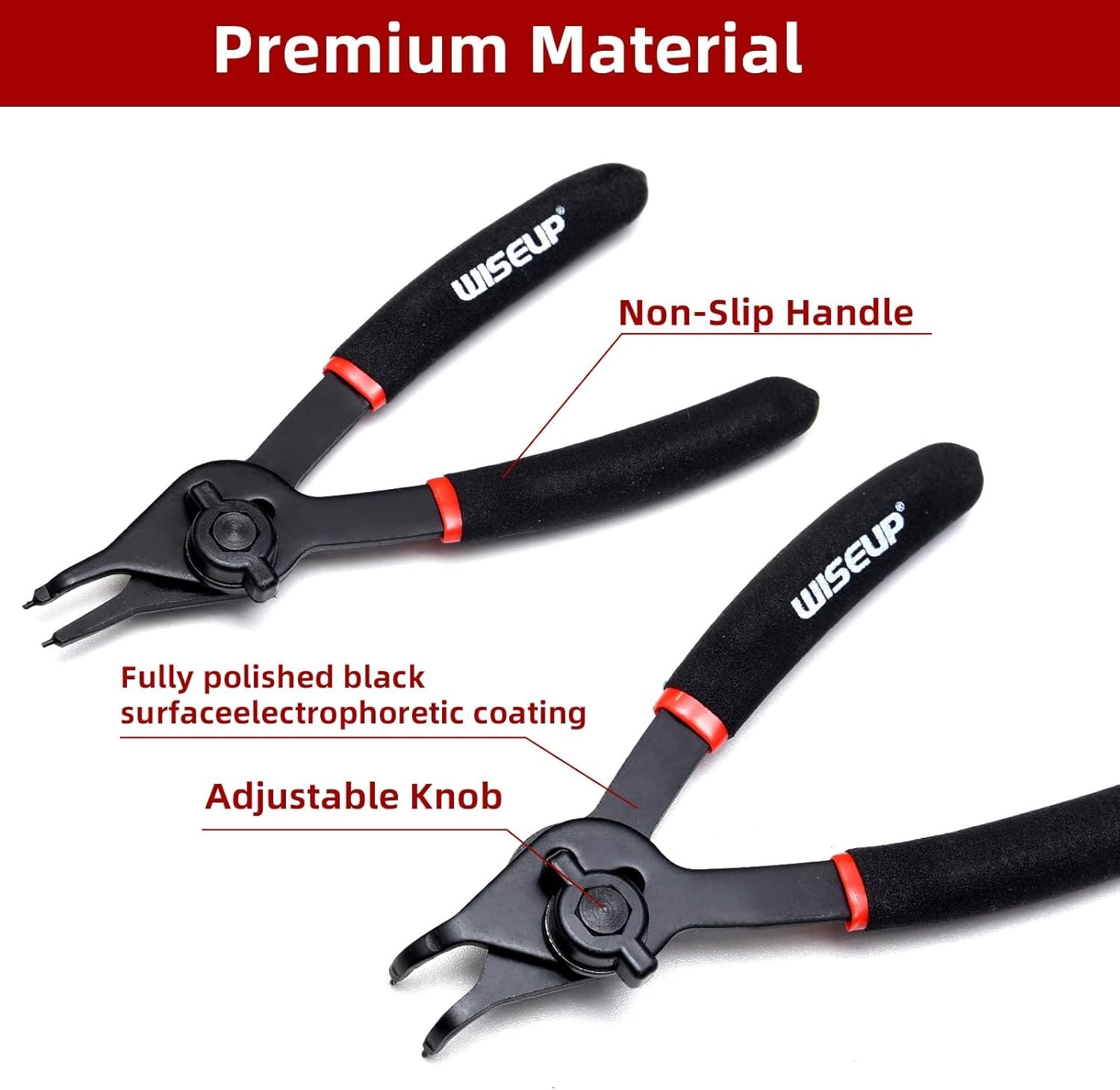 NEW 12PCS Snap Ring Pliers Set Internal External Circlip Pliers Kit w/ Storage C