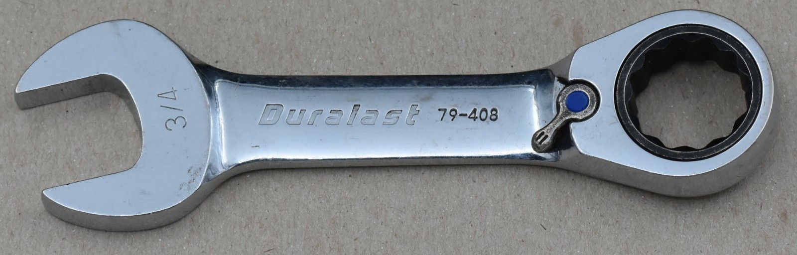 DURALAST TOOLS 79-408, 3/4″ SAE, 12-POINT, REVERSIBLE STUBBY RATCHETING WRENCH