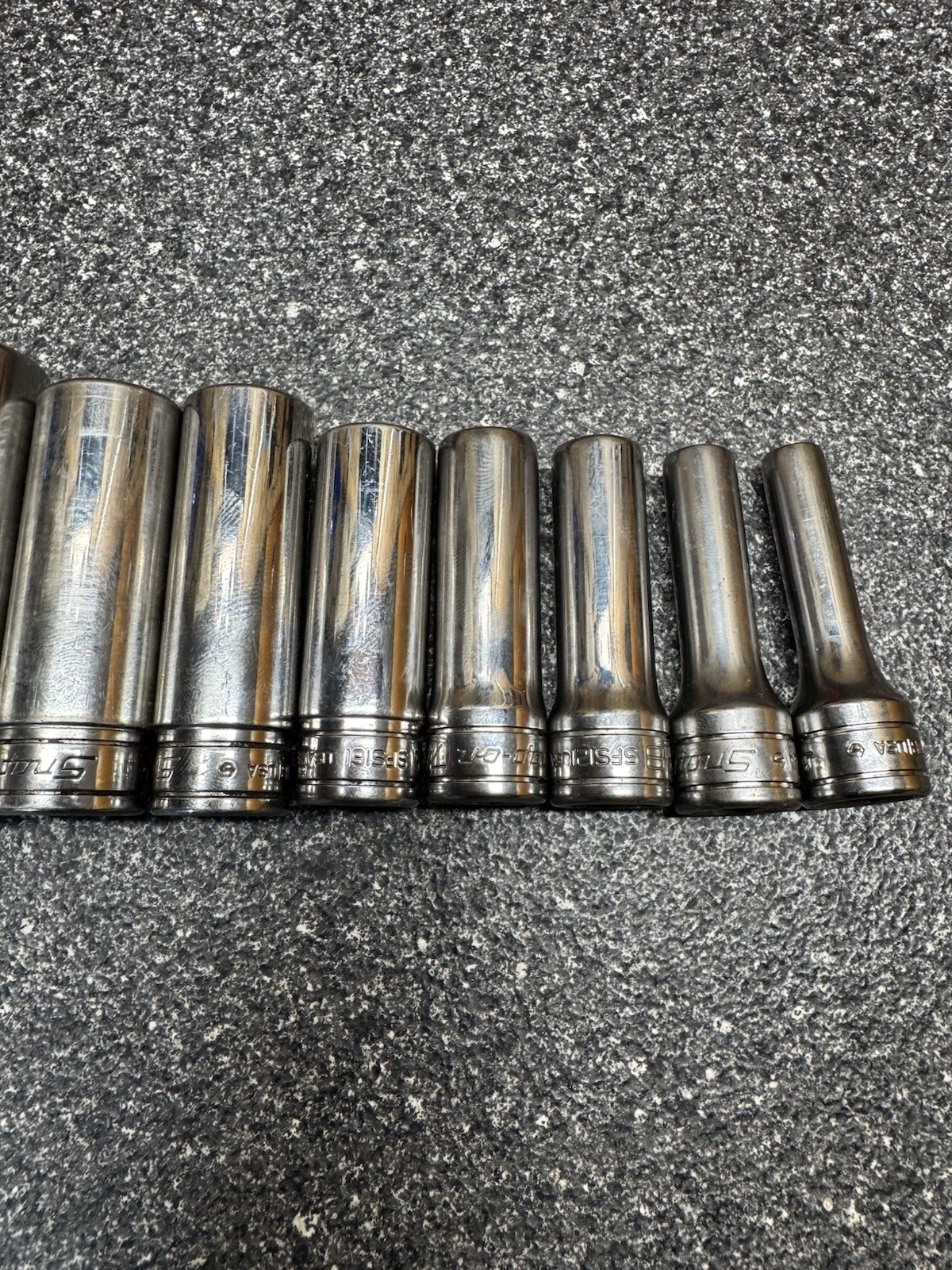 NICE! Snap-on 13pc 3/8″ Drive SAE 6pt Deep Chrome Standard Socket Set Deepwell