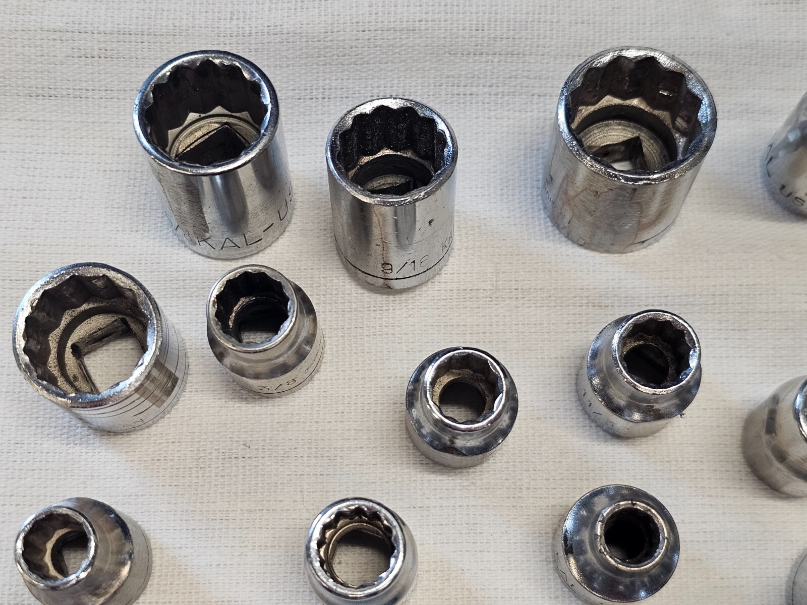 34 Kal 3/8″ 1/4″ Drive Sae Socket Set Ratchet 11/16 5/8 1/2 7/16 5/16 Japan USA