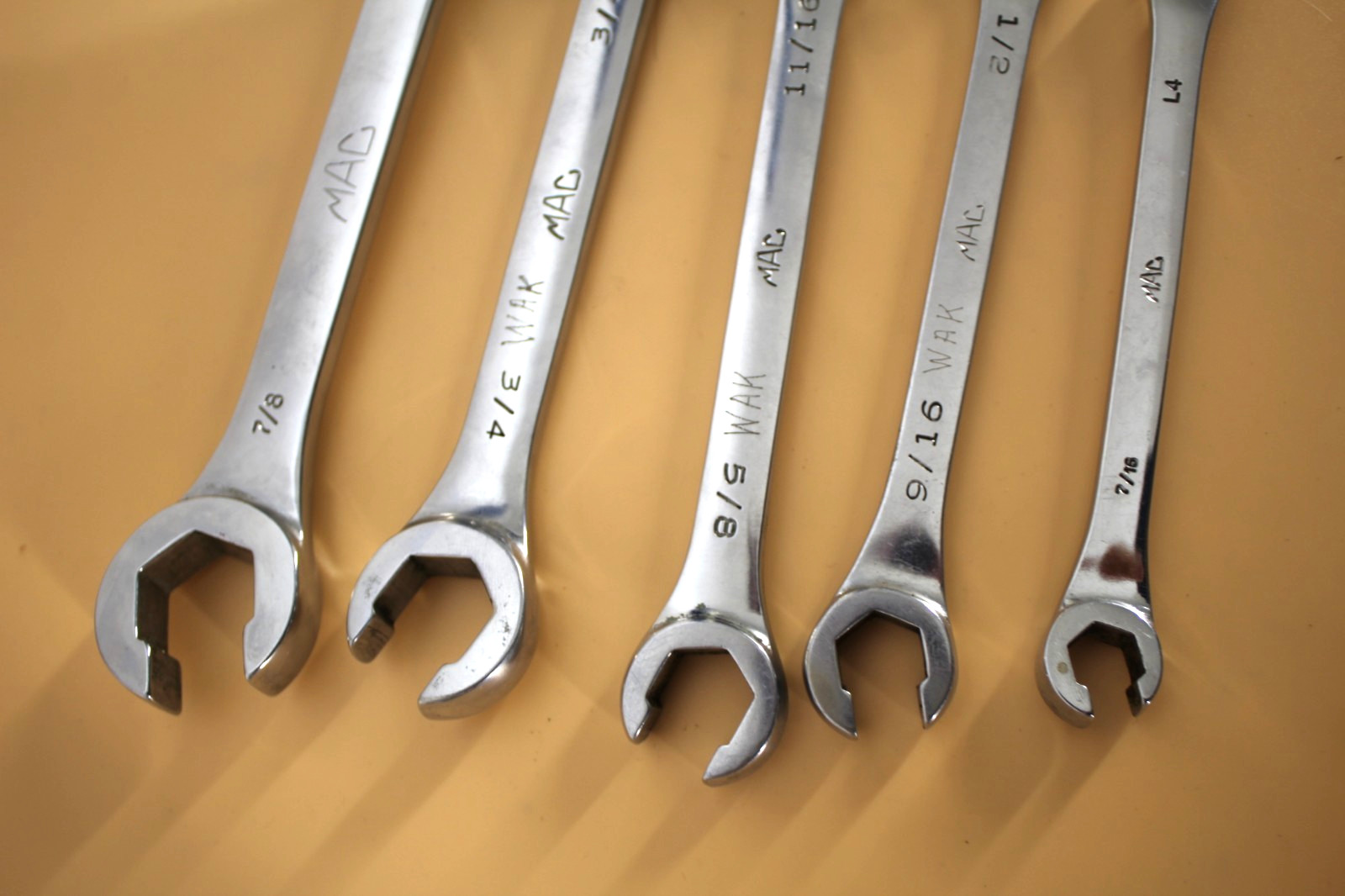 Mac Tools 5 Pc. SAE Flare Nut Wrench Set ,3/8″ thru 7/8″