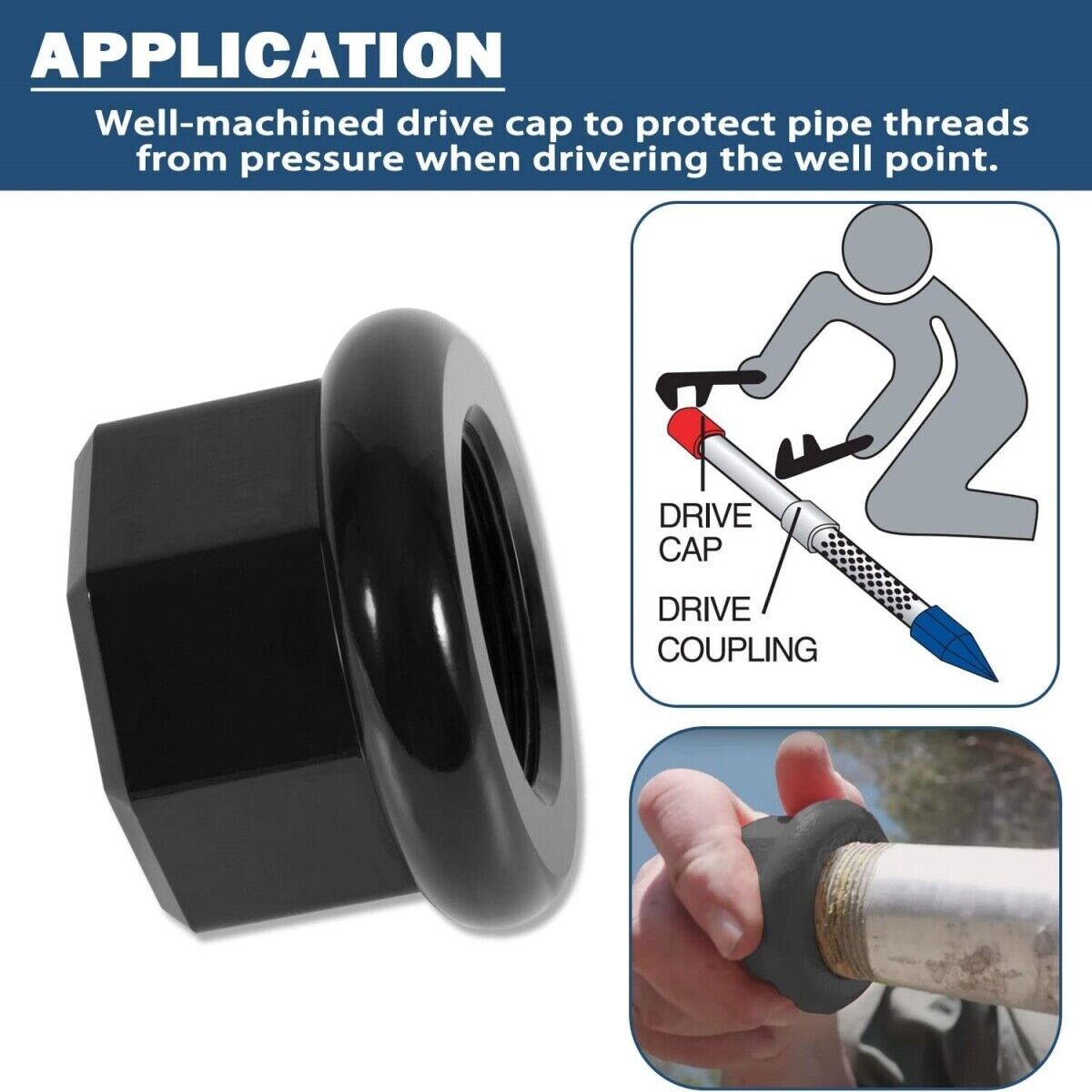 1695 1-1/4 In Malleable Point Well Drive Cap for Drive Well Points, DRCAP 125